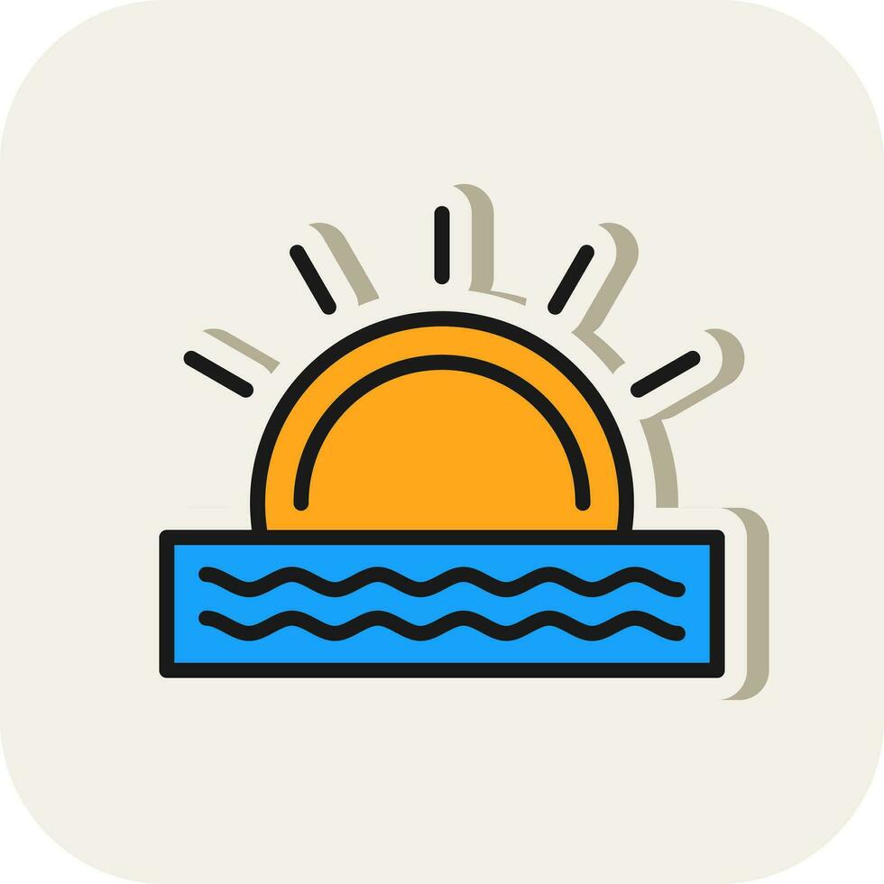 Sonnenuntergang-Vektor-Icon-Design vektor