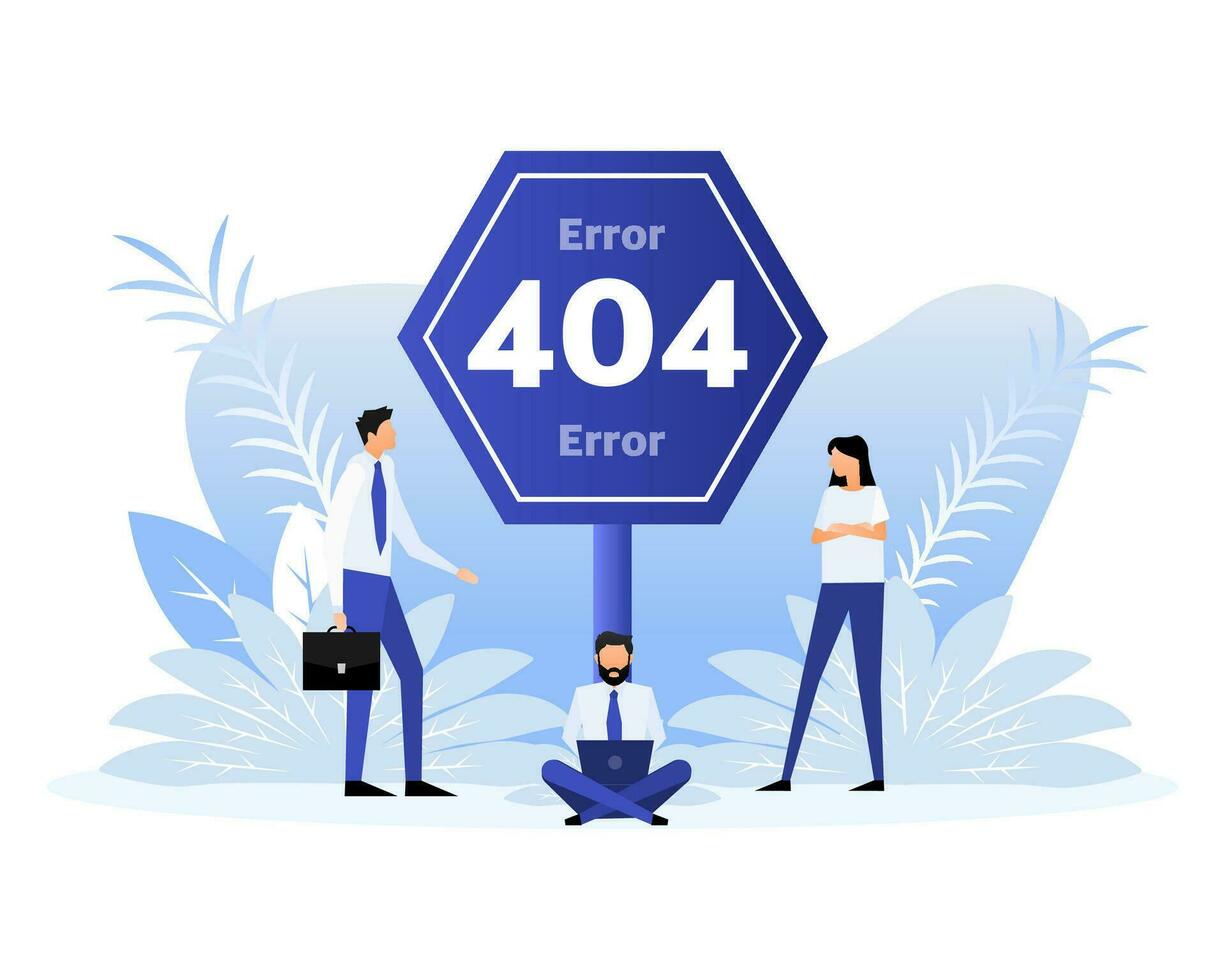 404, großartig Design zum irgendein Zwecke. eben Stil Personen. Internet Netzwerk vektor