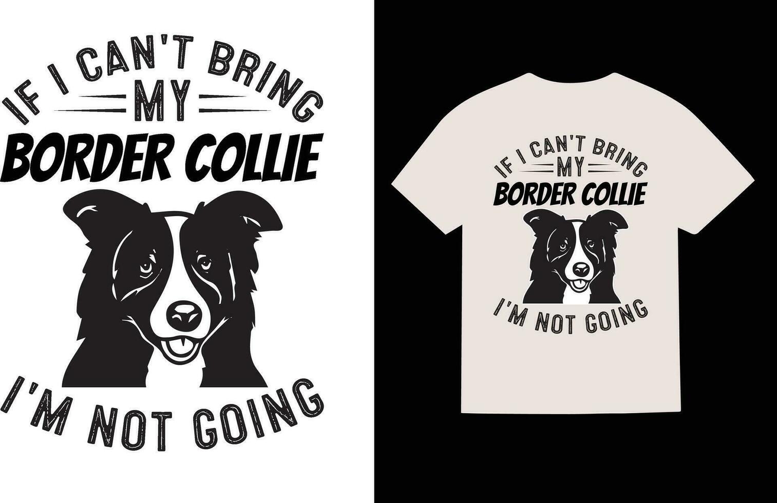 gräns collie hund t-shirt design vektor