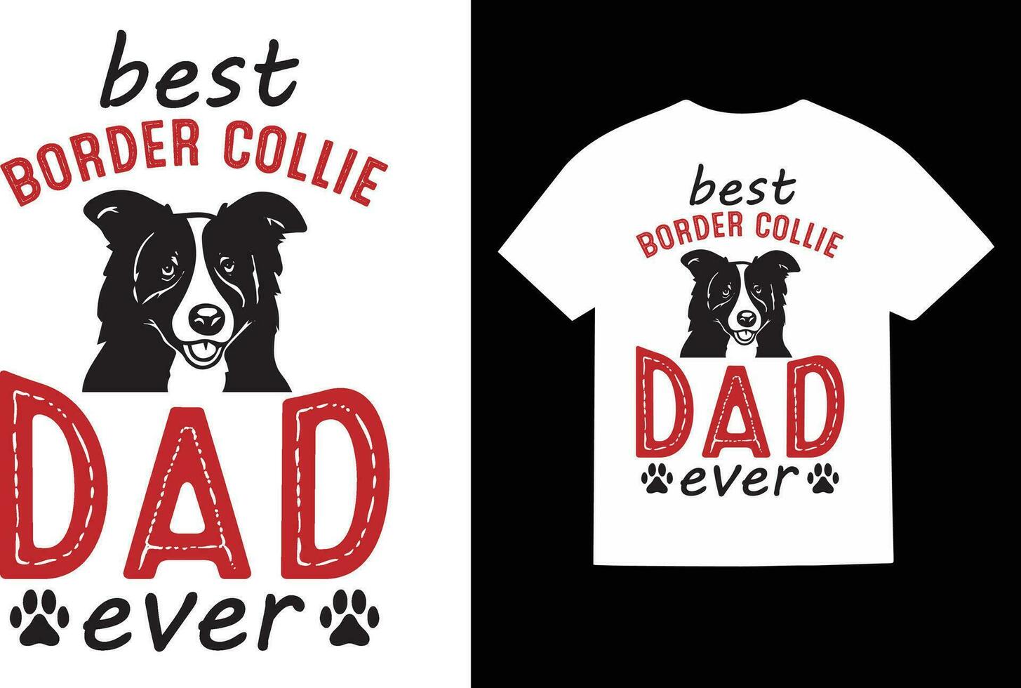 gräns collie hund t-shirt design vektor