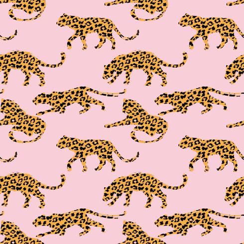 Nahtloses exotisches Muster mit abstrakten Schattenbildern von Leoparden. vektor