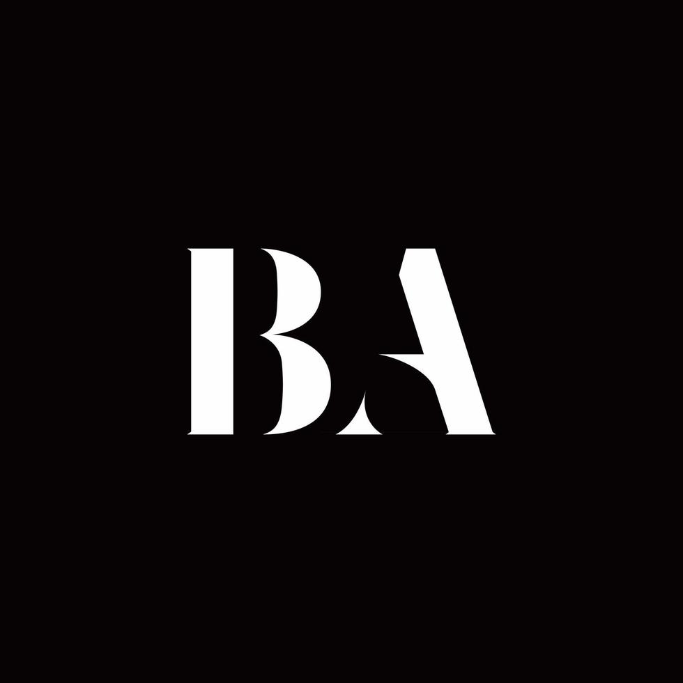 ba logo brief erste logo design vorlage vektor