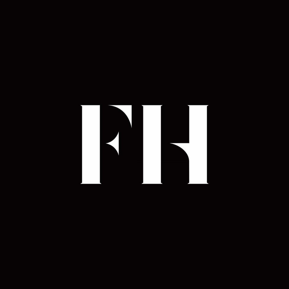 fh logotyp brev initial logo design mall vektor