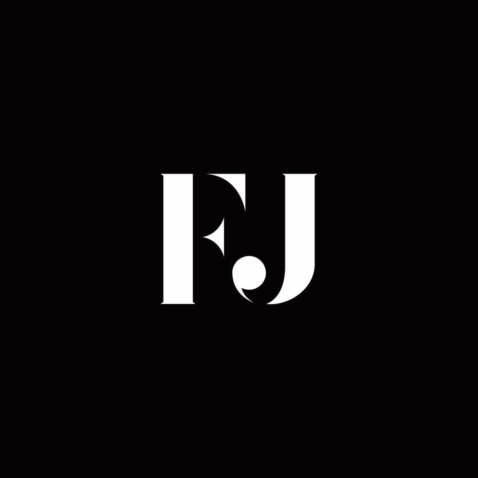 fj logotyp brev initial logo designmall vektor