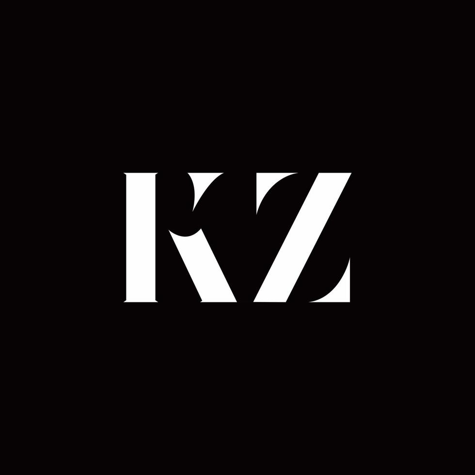 kz logotyp brev initial logotyp design mall vektor