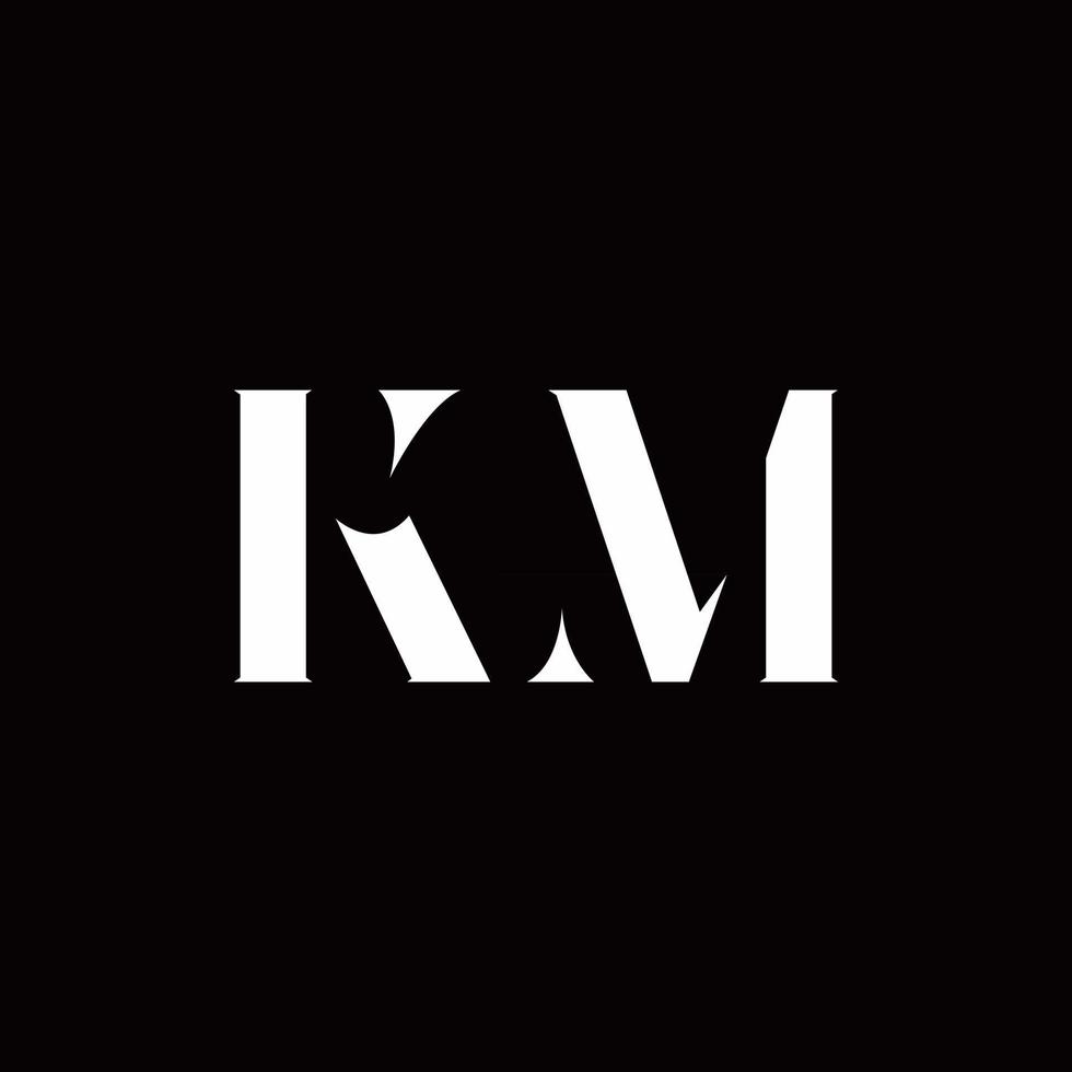 km logotyp brev initial logo designmall vektor