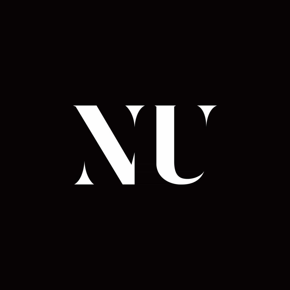 nu-Logo-Brief-Anfangslogo-Design-Vorlage vektor