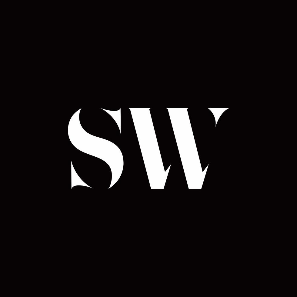 SW-Logo-Buchstaben-Anfangslogo-Design-Vorlage vektor