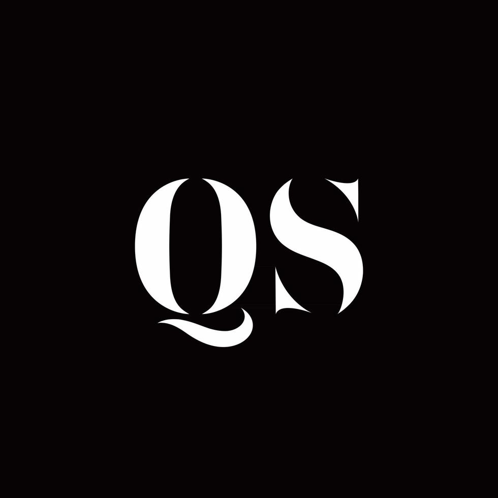 qs logotyp brev initial logotyp design mall vektor