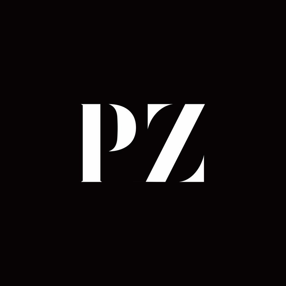 pz logotyp brev initial logo designmall vektor