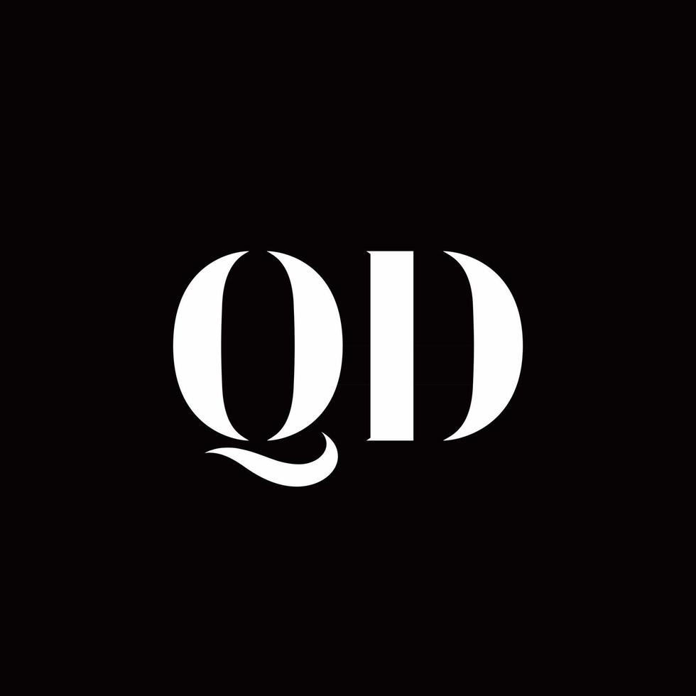 qd logo brief erste logo design vorlage vektor