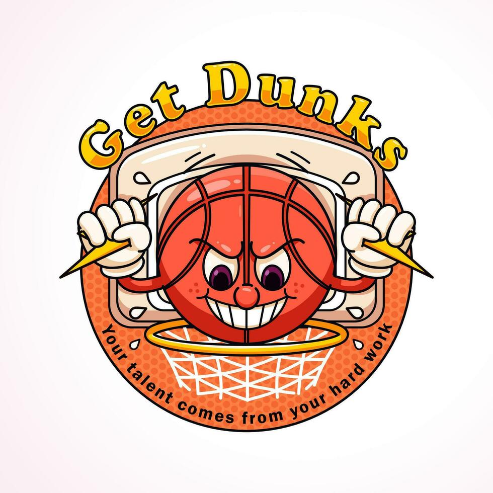 basketboll maskot. perfekt för logotyper, maskotar, t-shirts, klistermärken och posters vektor