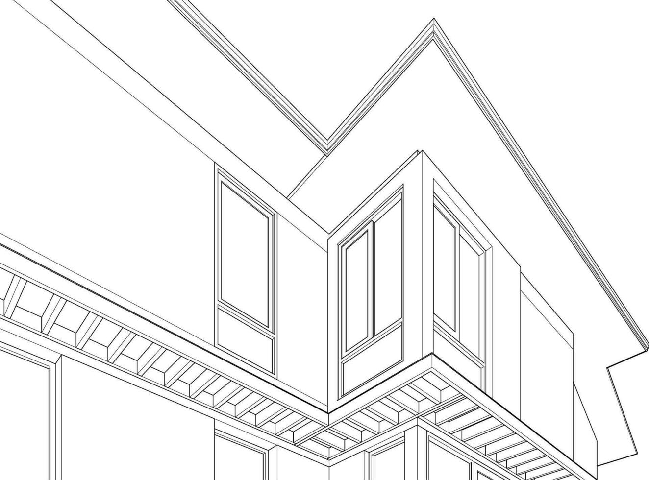 3d illustration av bostads- projekt vektor