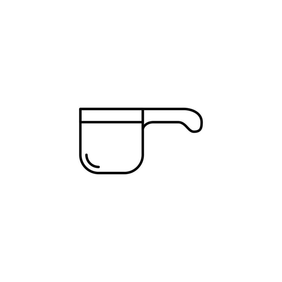 Schöpflöffel Linie Symbol. minimal, dünn, einfach und sauber. benutzt zum Logo, Symbol, Zeichen, Netz, Handy, Mobiltelefon und Infografik vektor