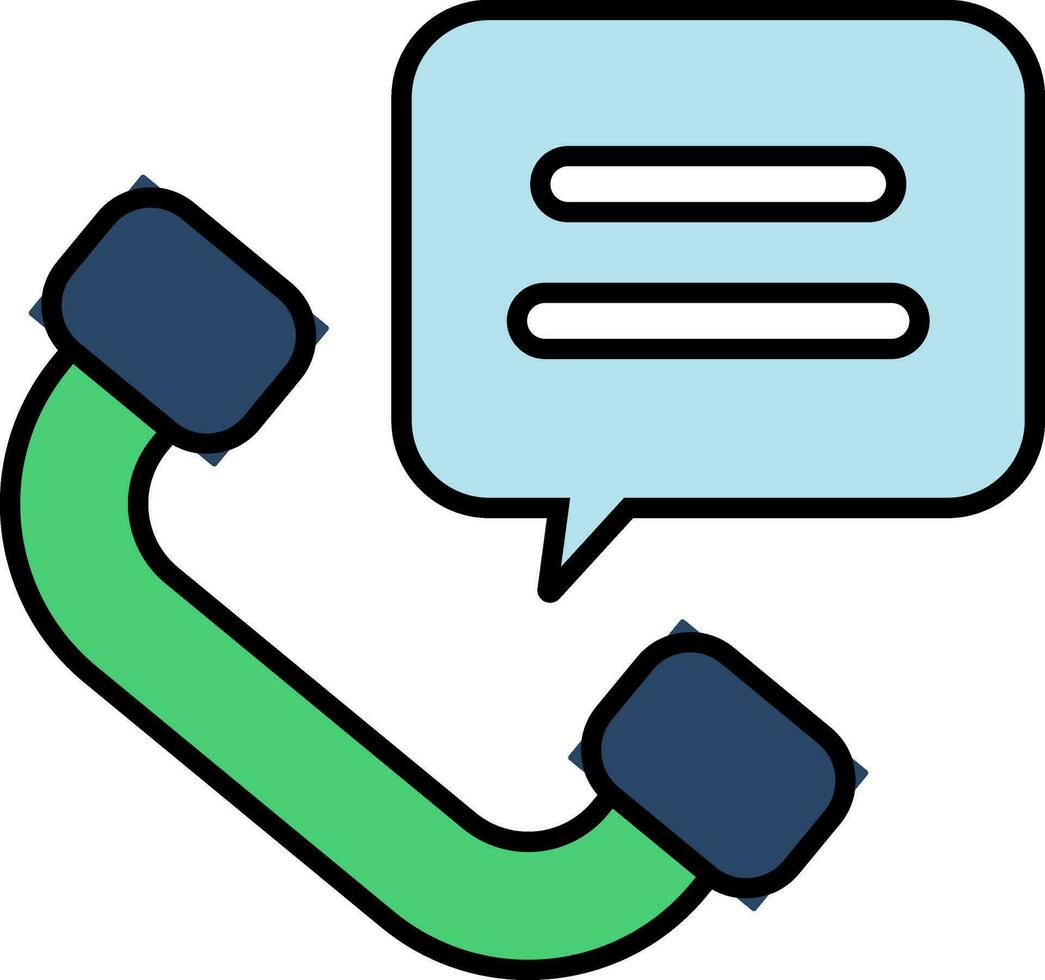 Telefon chatten oder Botschaft Anruf Symbol im eben Stil. vektor