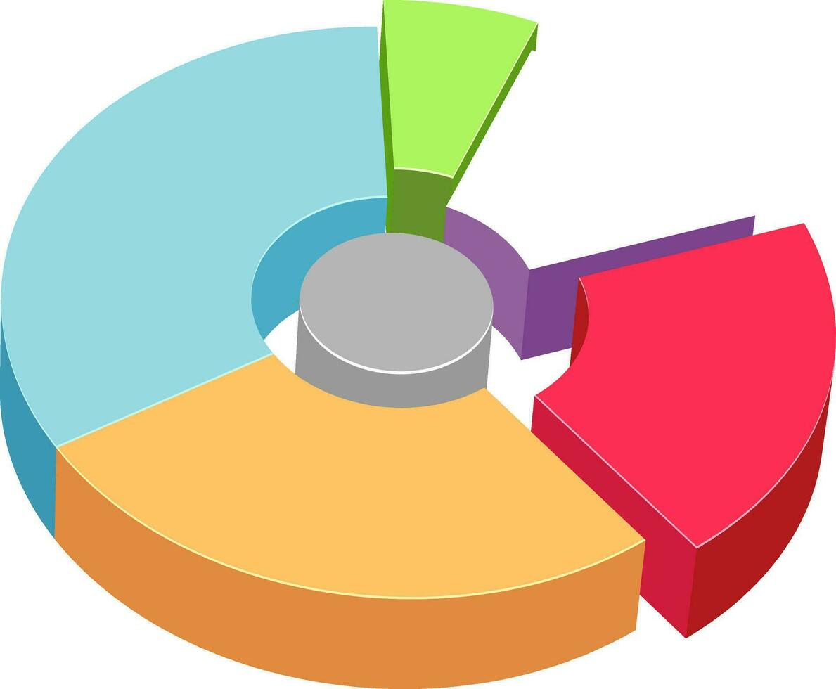 3d färgrik paj Diagram infographic för företag. vektor