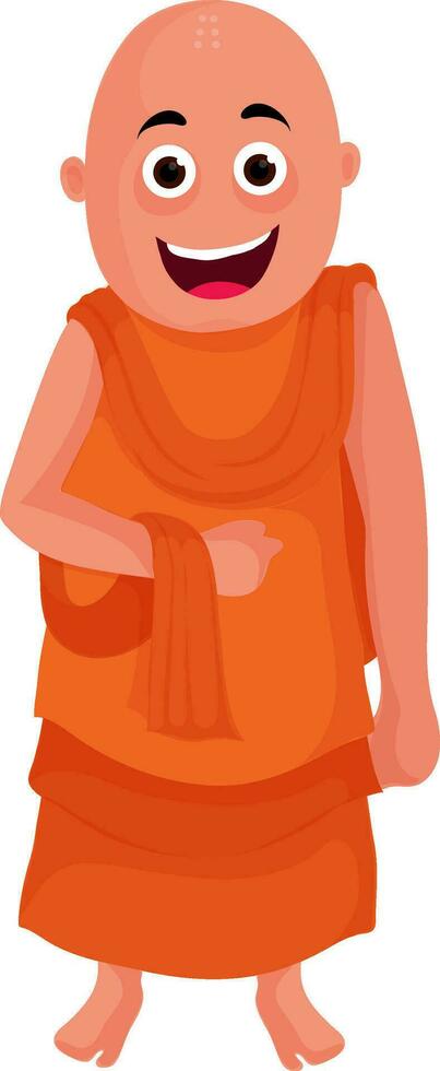 tecknad serie karaktär av en buddist munk. vektor