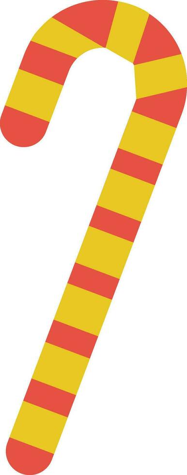Gelb und rot Symbol von Süßigkeiten Stock im eben Stil. vektor