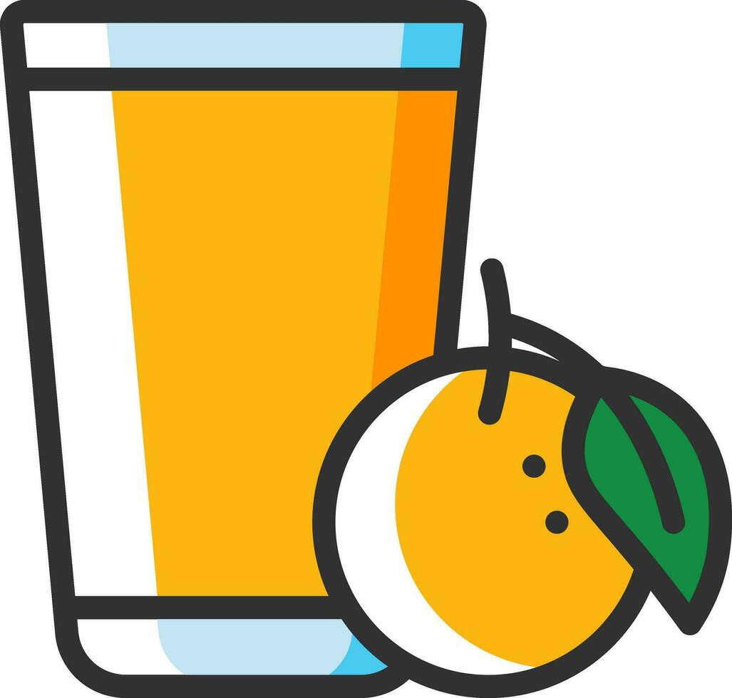 orange juice glas ikon i platt stil. vektor