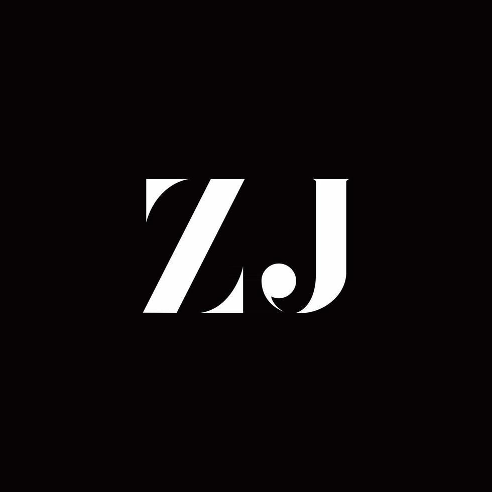 zj logotyp brev initial logo designmall vektor