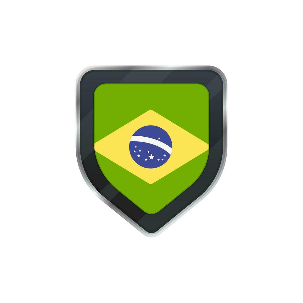 Schild dekoriert durch Flagge mit Symbol von Brasilien. vektor