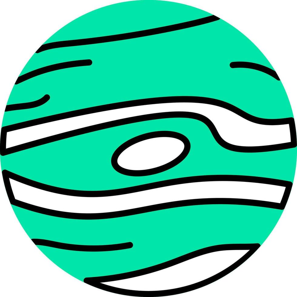Grün und schwarz Neptun Planet Symbol. vektor