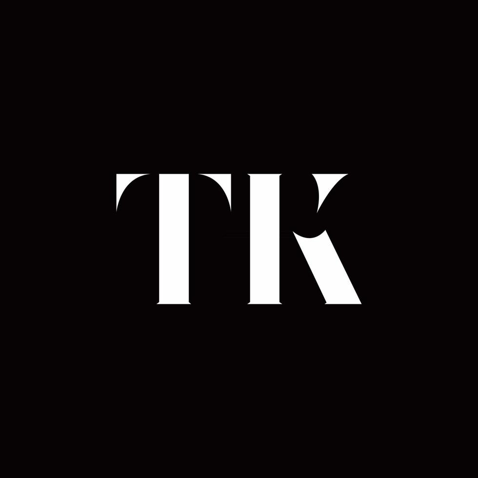 tk logotyp brev initial logo designmall vektor