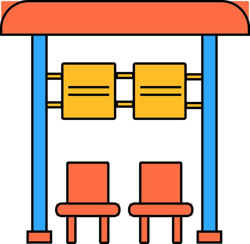 Passagier Sitz beim Bus Bahnhof. vektor