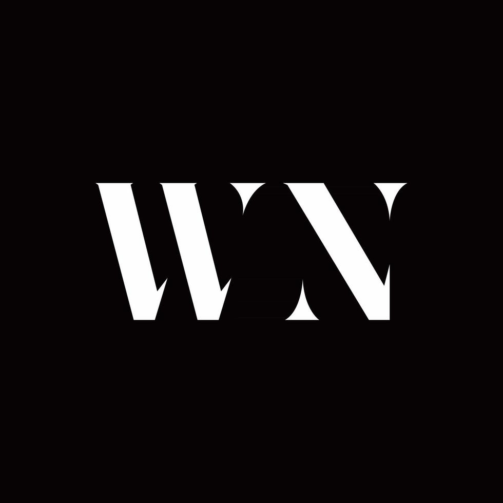 wn logo brief initial logo design template vektor