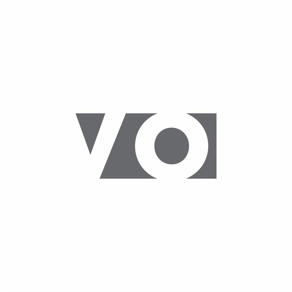 vo-Logo-Monogramm mit Designvorlage im negativen Raumstil vektor