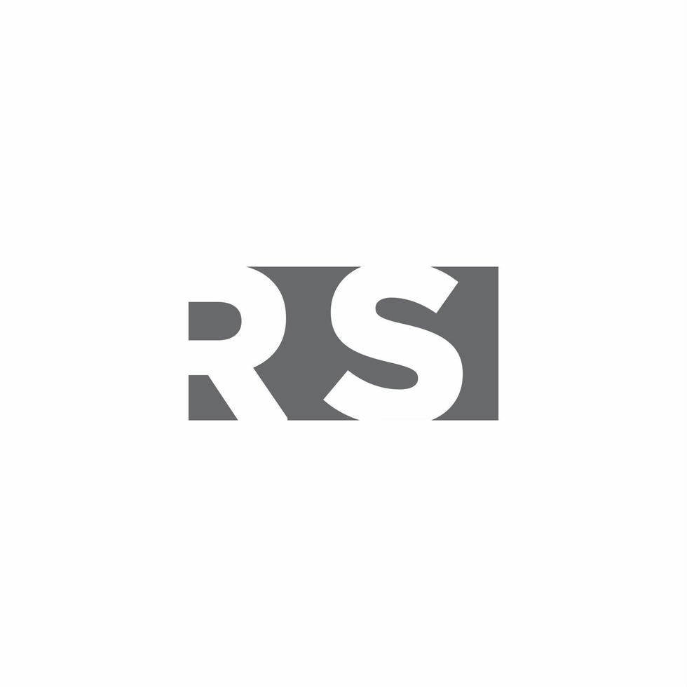 rs logotyp monogram med negativ rymd stil designmall vektor