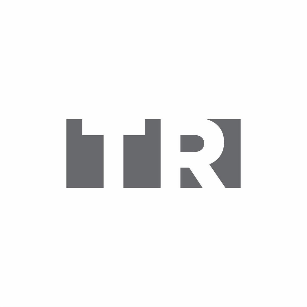 tr-Logo-Monogramm mit Designvorlage im negativen Raumstil vektor