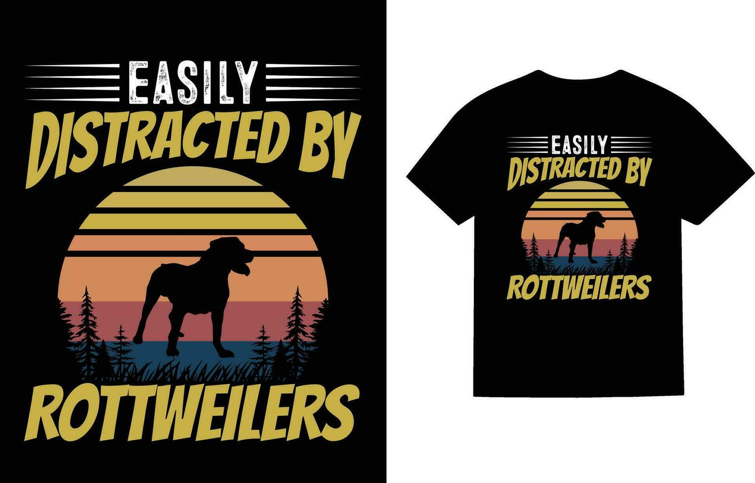 rottweiler hund t-shirt design vektor
