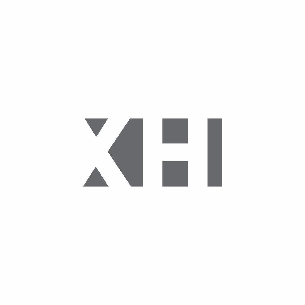 xh-Logo-Monogramm mit Designvorlage im negativen Raumstil vektor