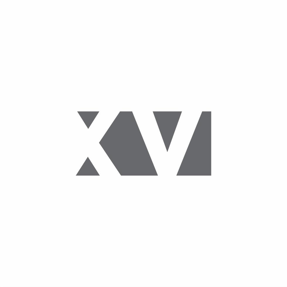 xv-logotypmonogram med negativ designmall för rymdstil vektor