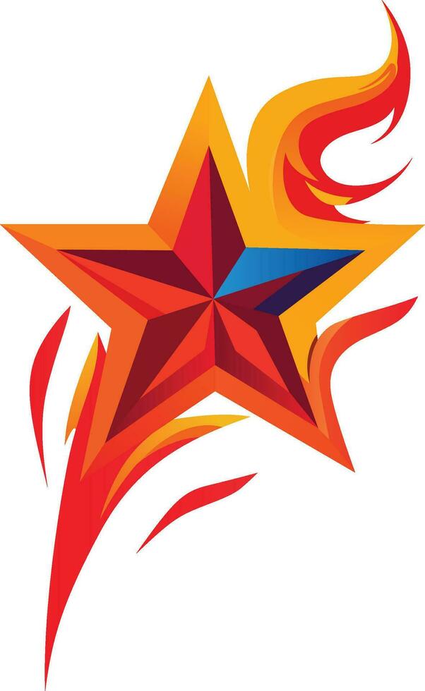 Schießen Star mit Feuer Vektor Logo Symbol Vorlage, Verbrennung Star Logo , Symbol , Clip Kunst, Star mit ein Feuer Schwanz Lager Vektor Bild