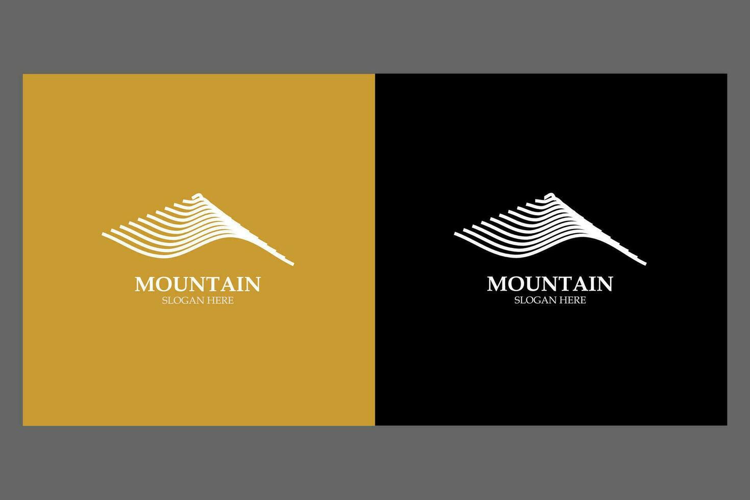 enkel vektor linje konst av abstrakt berg eller berg logotyp i abstrakt form dividerat in i två bakgrunder