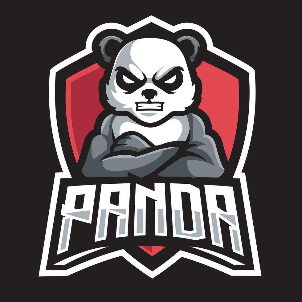 panda sport maskot logotyp vektor