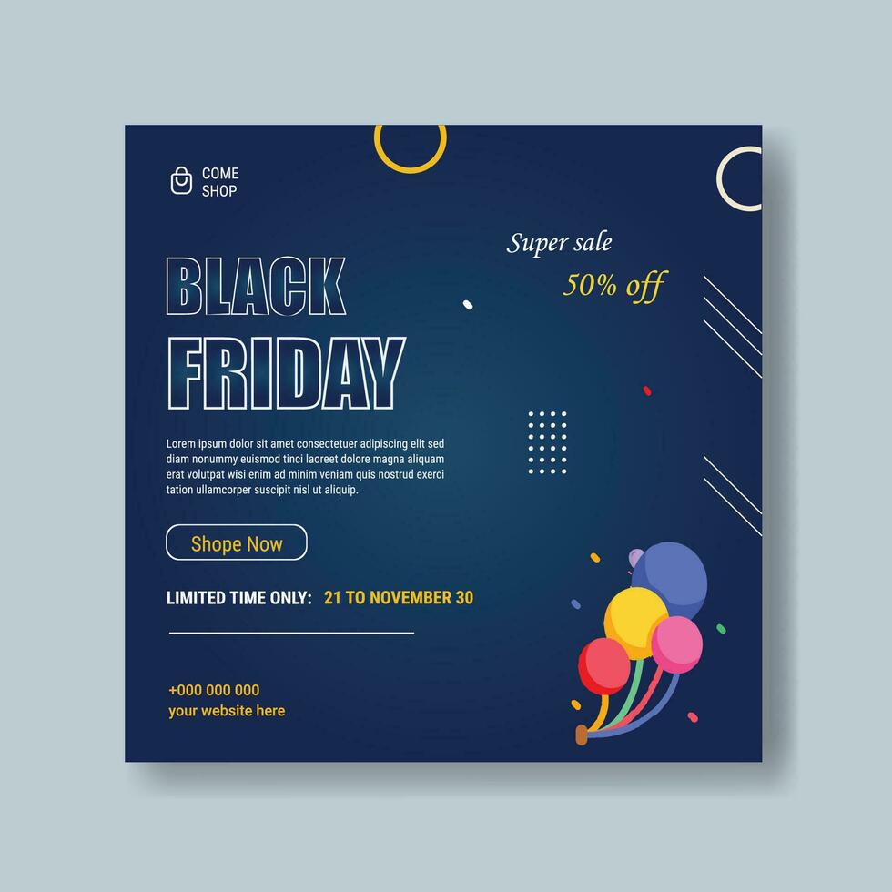 Black Friday Super Sale Social Media Banner Vorlage vektor