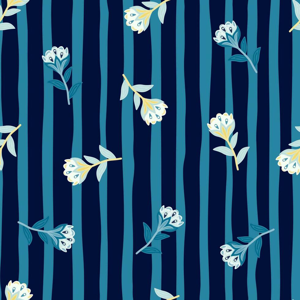 kreativ Blume stilisiert nahtlos Muster. Hand gezeichnet botanisch Illustration. abstrakt Blumen- Hintergrund. vektor