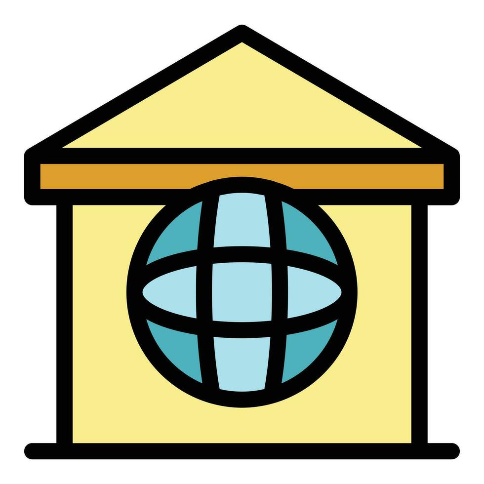 global uppkopplad Bank ikon vektor platt