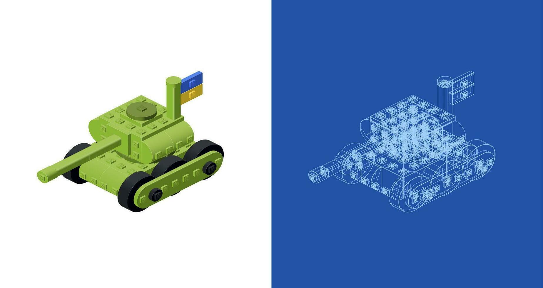 begrepp med armerad personal bärare i isometrisk stil för skriva ut och dekoration. vektor illustration.