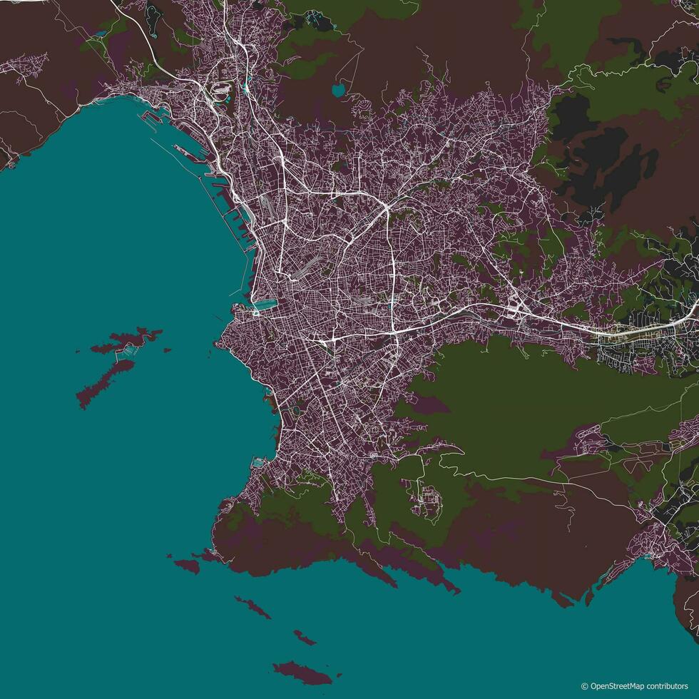 vektor stad Karta av marseille Frankrike