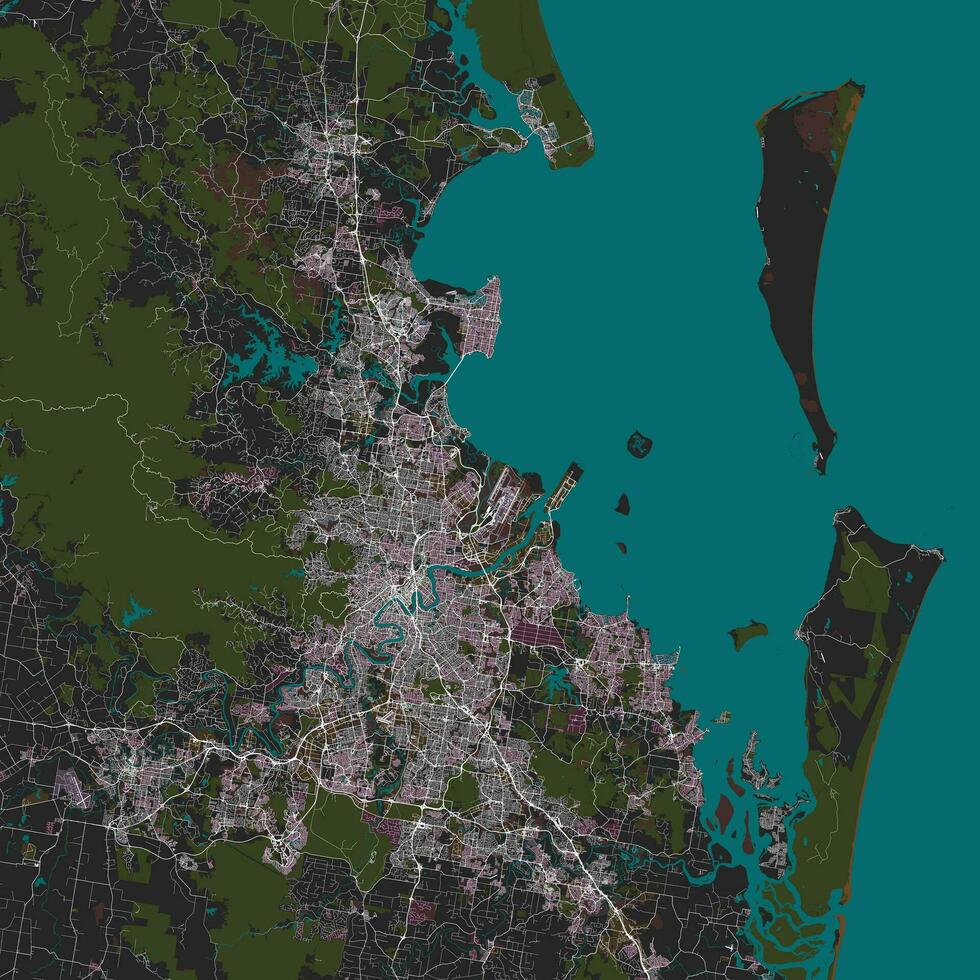 Vektor Stadt Karte von Brisbane Queensland Australien