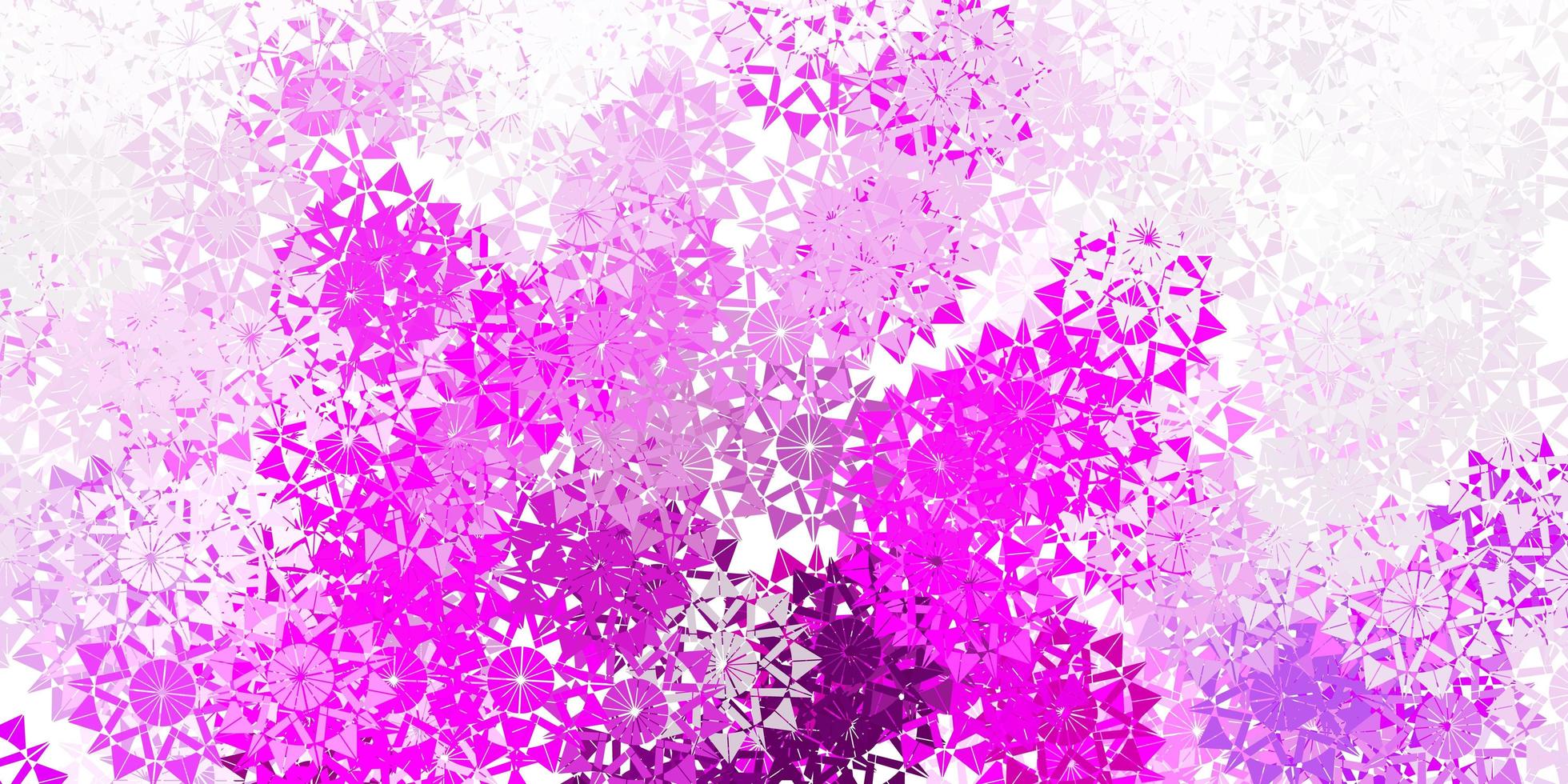 ljuslila, rosa vektorlayout med vackra snöflingor. vektor