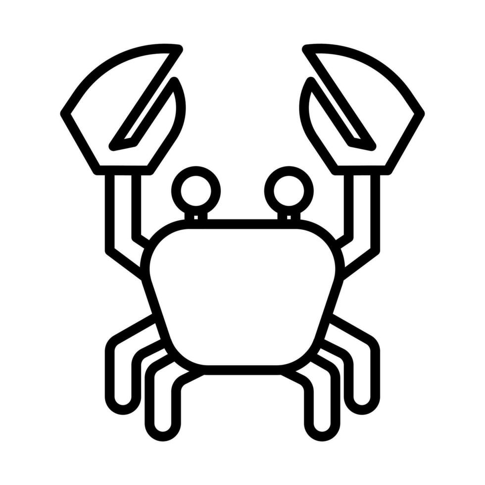 krabba ikon, tecken, symbol i linje stil vektor
