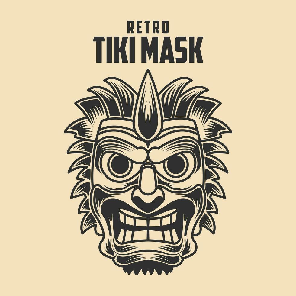 retro Tiki Maske Vektor Lager Illustration