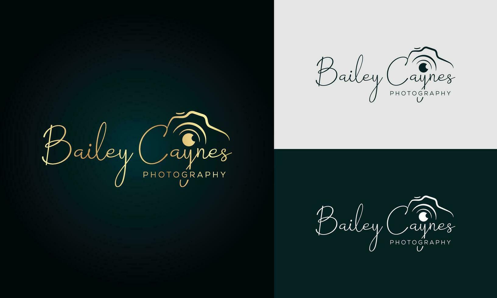 bailey caynes fotografi logotyp mall vektor