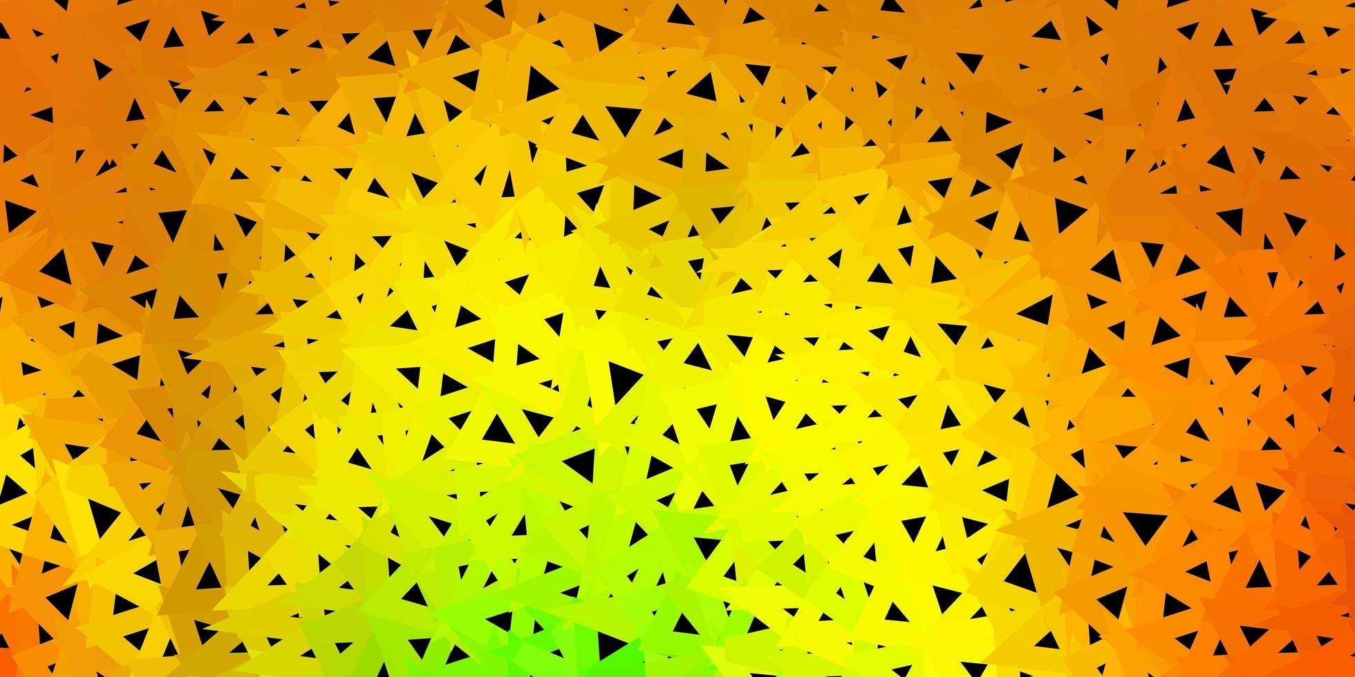 mörkgrön, gul vektor abstrakt triangelmall.