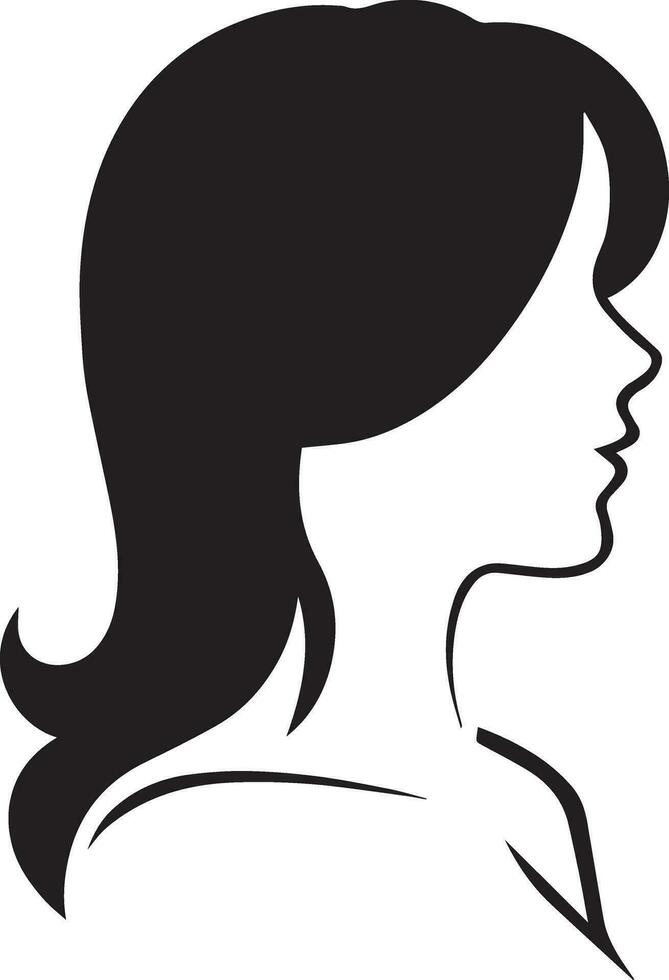 Frau Profil Vektor Silhouette Illustration